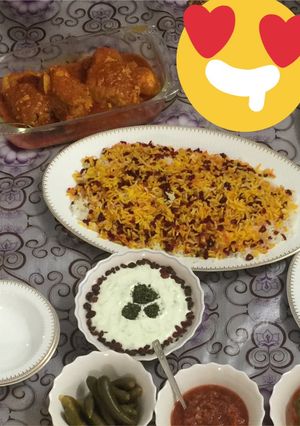 عکسی از دستور زرشک پلو مرغ