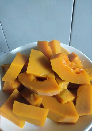 Hình của món Bí đỏ luộc.