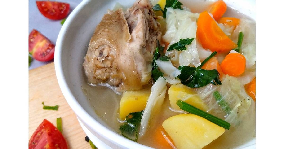 Resep Sop Ayam Sayuran 4 Warna Oleh 🍒 Tania Helena 🍒 Cookpad