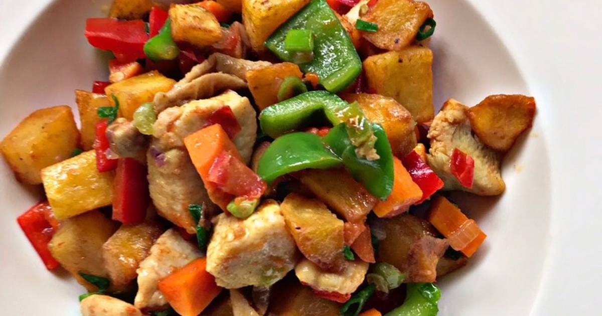 46 easy and tasty chicken potato stir fry recipes by home cooks - Cookpad