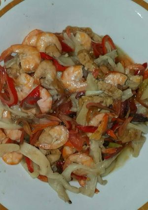 Foto resep Tumis udang campur-campur