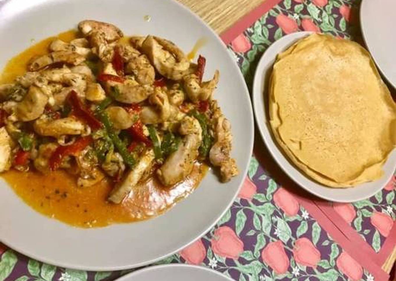 Fajitas de pollo sin gluten y sin lácteos