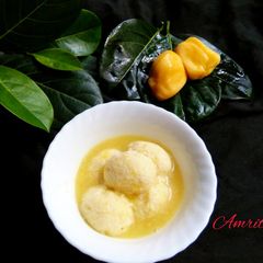 A picture of Jackfruit Rasgolla.