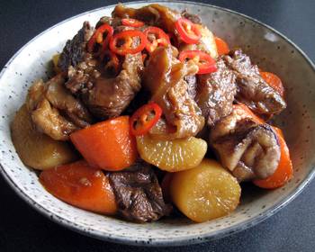 Easy Make Recipe Braised Beef Shank Daikon  Carrot Most Delicious