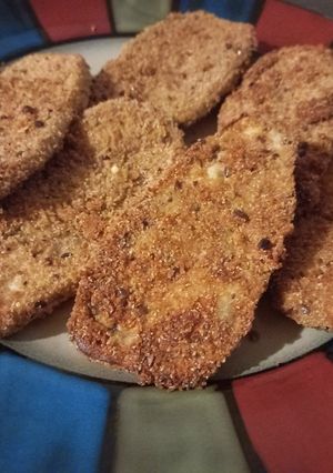 Una foto de Milanesas de berenjena 🍆