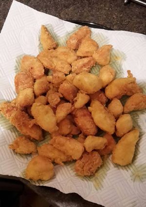 A picture of Battered Chicken - Gluten, wheat & dairy free.