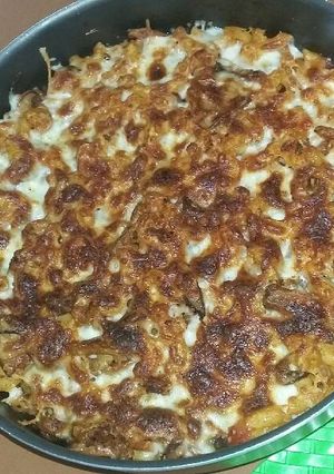 صورة لوصفة معكرونة باللحم والفطر