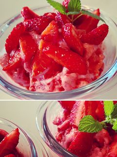 Une photo de Glace légère à la fraise 🍓