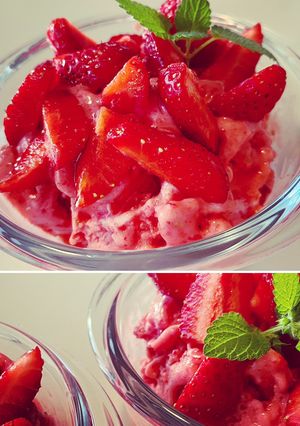 Une photo de Glace légère à la fraise 🍓