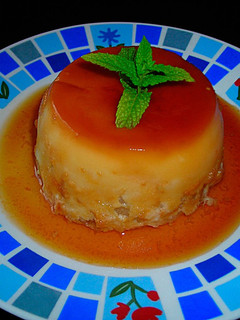 Una foto de Riquísimo flan de peras conferencia