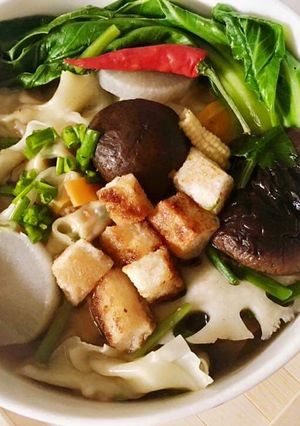 Hình của món Sủi cảo chay.