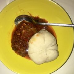 A picture of Pounded yam & stew🍛.