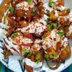 A picture of Crispy Palak chaat.