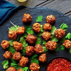 A picture of Peanut and Coconut Chicken Bites.