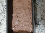 A picture of ice cream with condensed milk