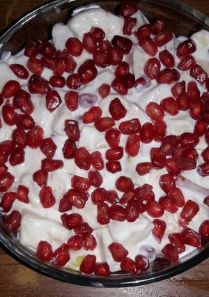 A picture of 🍎🍏🍐🍊Ceremy mayo fruit salad 🍎🍐🍏🍊 #ramadankitiyari.