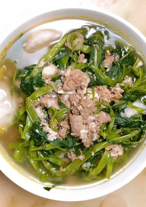Hình của món Canh cua-khoai sọ-rau muống.