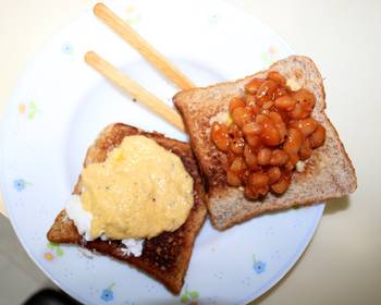 Easy Recipe Toast with Eggs Benedict and Baked Beans Home Style