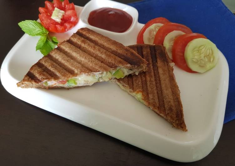 Step-by-Step Guide to Prepare Homemade Veg mayo grilled sandwich