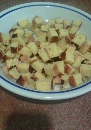 Pirított grízkocka (levesbetét) recept fotója