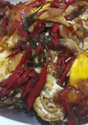 Foto resep Telor ceplok pedas manis