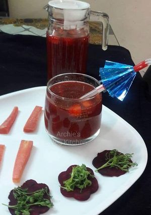 A picture of Beetroot carrot kanji water.