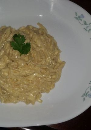 Una foto de Pasta cuatro quesos