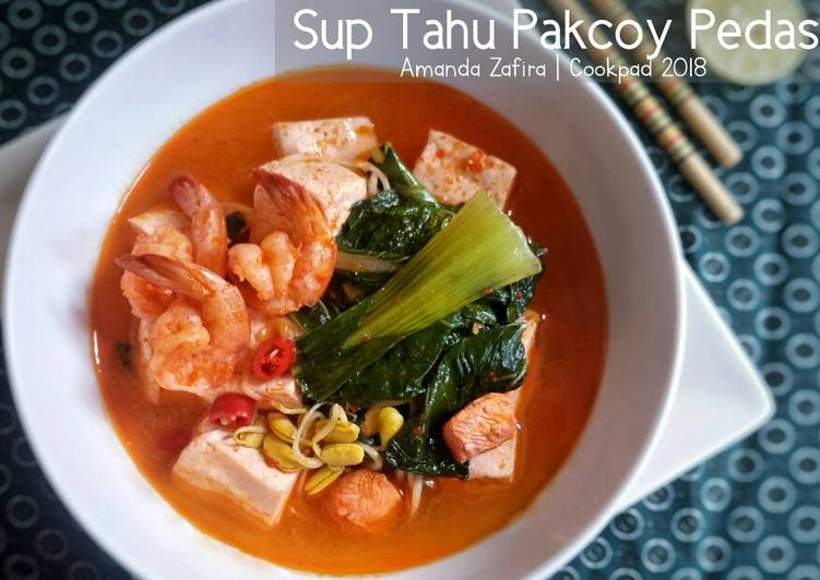 Sup tahu pakcoy pedas (sundubu jjigae versi Saya)