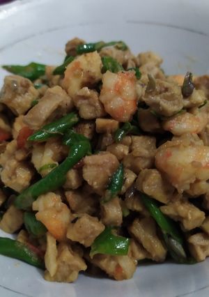 Foto resep Tumis Udang Campur Tempe Kacang Panjang