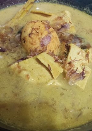 Foto resep Opor kare telur tahu tanpa santan dan minyak untuk diet