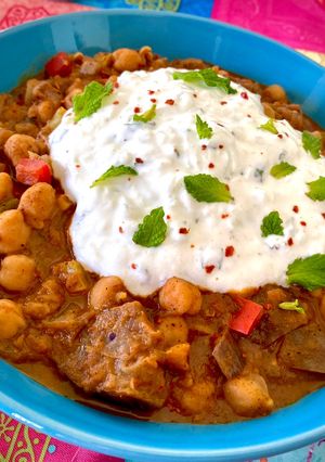 Una foto de Chana Masala con Berenjena