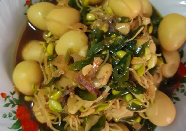 Cara Gampang Menyiapkan Oseng cambah dele tekor puyuh Anti Gagal