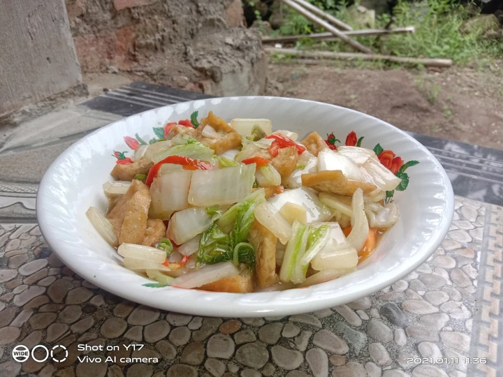 Cara Mudah Menyiapkan Resep Sawi putih tumis tahu saos tiram yang Bikin Ngiler Anti Ribet, Lezat Sekali