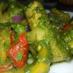 A picture of Veg platter in green masala.