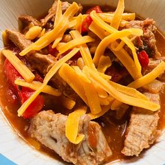 A picture of Crockpot Pork Beer 🍺 Chili 🌶️.