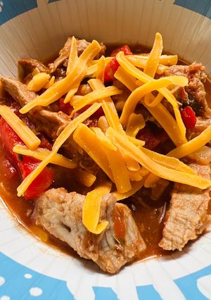A picture of Crockpot Pork Beer 🍺 Chili 🌶️.