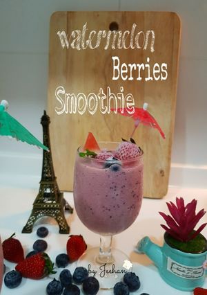 Foto resep Watermelon Berries SMOOTHIE