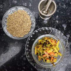 A picture of Beans potato carrot fry.