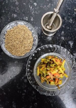 A picture of Beans potato carrot fry.
