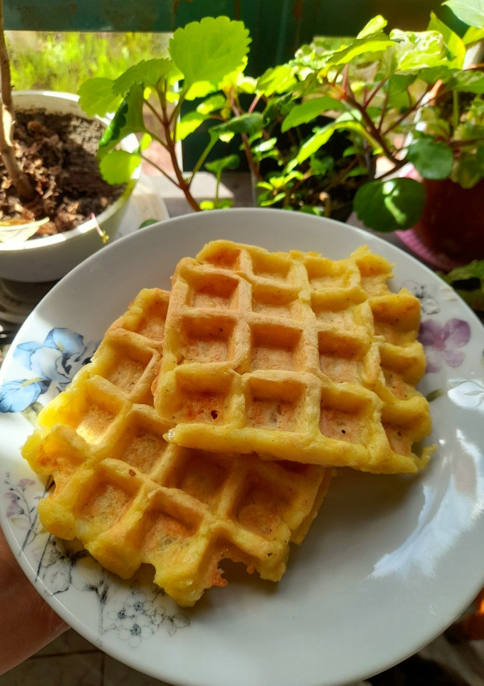Una foto de 🥔🧇 Waffles de papa🧇🥔