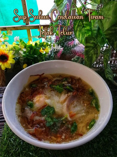 Gambar Sup Suhun Cendawan Tiram Letak Telur