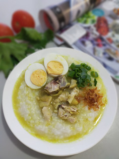 Foto resep Bubur Ayam Kuah Kuning Sederhana