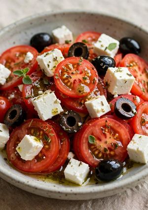 Une photo de Salade tomate olive feta