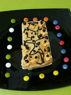 Una foto de Mil hojas de crema de moniato