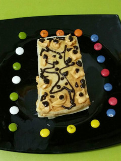 Una foto de Mil hojas de crema de moniato