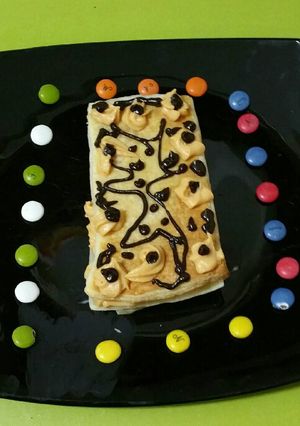 Una foto de Mil hojas de crema de moniato
