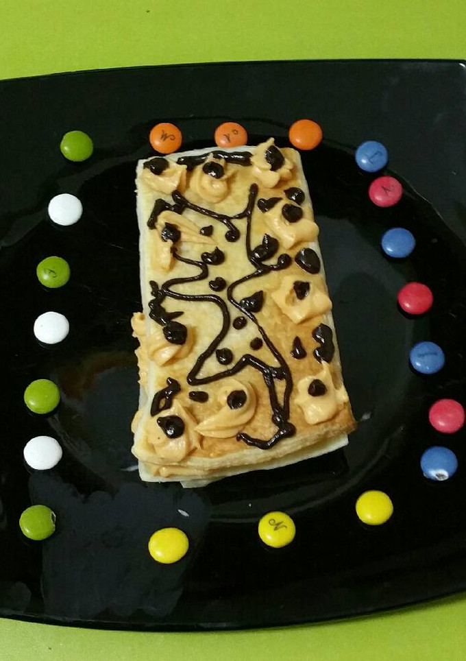 Una foto de Mil hojas de crema de moniato
