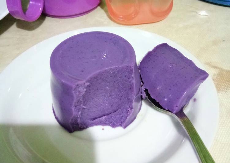 Puding ubi ungu creamy