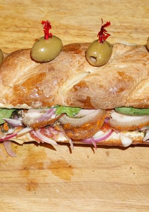 A picture of Pork Leg Roll Sandwich, Jon Style.