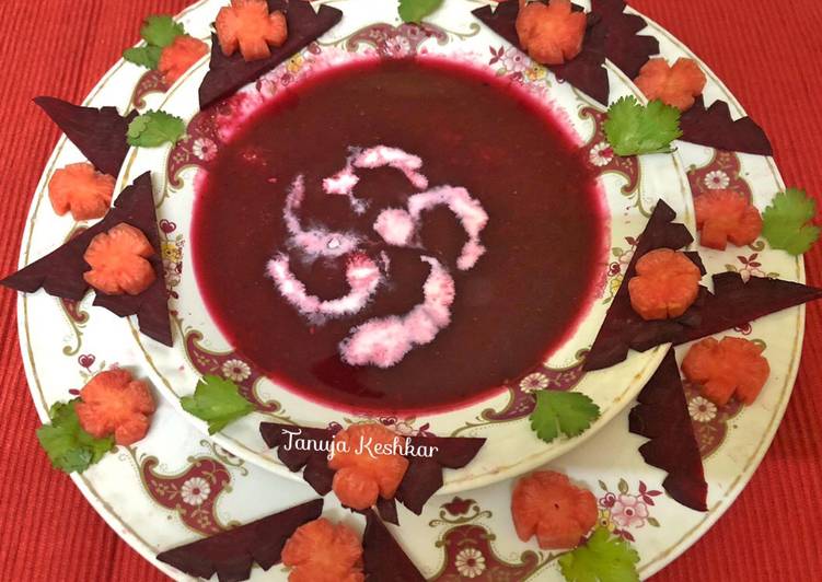 Recipe of Award-winning Tomato,beetroot,carrot soup